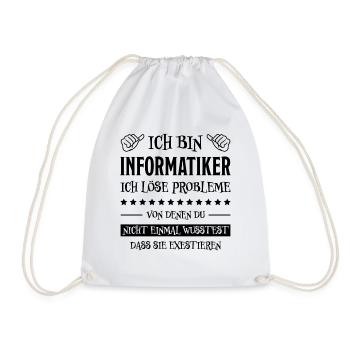 Informatiker Lustig Spruch Programmierer Geschenk - Turnbeutel - Weiß - Vorne