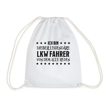 LKW Fahrer Fun Lustiges Spruch LKW Fahrer Geschenk - Turnbeutel - Weiß - Vorne