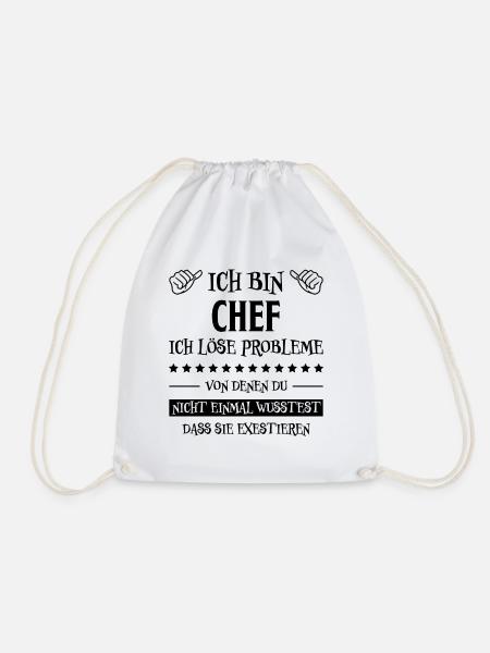Chef Lustiger Spruch Arbeit Beruf Chef Geschenk - Turnbeutel - Weiß