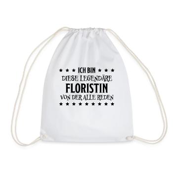 Floristin Witz Spruch Floristik Floristin Geschenk - Turnbeutel - Weiß - Vorne