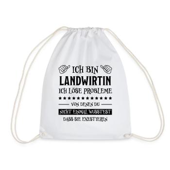 Landwirtin Witz Spruch Traktor Landwirtin Geschenk - Turnbeutel - Weiß - Vorne