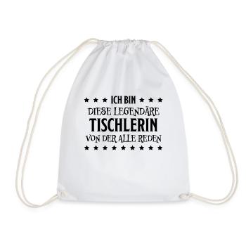 Tischlerin Spruch Schreinerin Tischlerin Geschenk - Turnbeutel - Weiß - Vorne