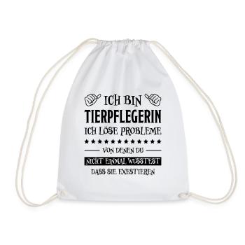 Tierpflegerin Lustig Spruch Tierpflegerin Geschenk - Turnbeutel - Weiß - Vorne