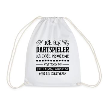 Dartspieler Witz Spruch Darts Dartpfeil Geschenk - Turnbeutel - Weiß - Vorne