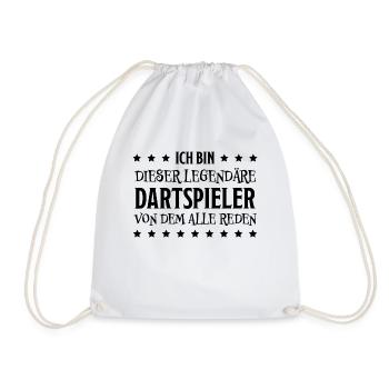 Dartspieler Witz Spruch Darts Dartpfeil Geschenk - Turnbeutel - Weiß - Vorne