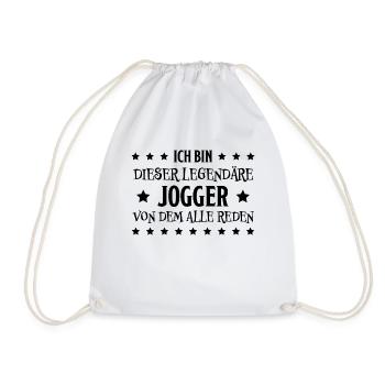 Jogger Laufen Lustiger Spruch Joggen Geschenk - Turnbeutel - Weiß - Vorne