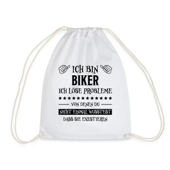Biker Spruch Bike Fahrrad Motorrad Biker Geschenk - Turnbeutel - Weiß - Vorne