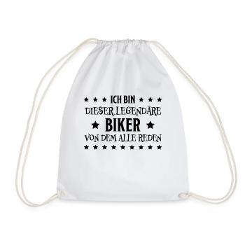Biker Spruch Bike Fahrrad Motorrad Biker Geschenk - Turnbeutel - Weiß - Vorne