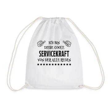 Servicekraft Dienstleistung Lustig Spruch Geschenk - Turnbeutel - Weiß - Vorne