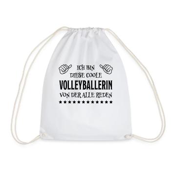 Volleyballerin Spruch Fun Beachvolleyball Geschenk - Turnbeutel - Weiß - Vorne