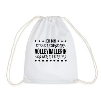 Volleyballerin Spruch Fun Beachvolleyball Geschenk - Turnbeutel - Weiß - Vorne