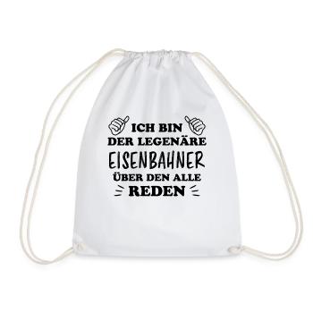 Eisenbahner Spruch Eisenbahn Lokführer Geschenk - Turnbeutel - Weiß - Vorne