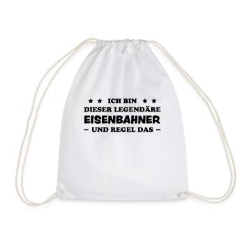 Eisenbahner Spruch Eisenbahn Lokführer Geschenk - Turnbeutel - Weiß - Vorne