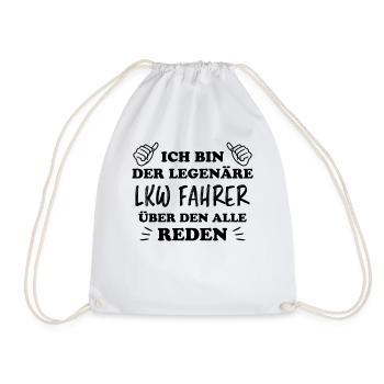 LKW Fahrer Fun Lustiges Spruch LKW Fahrer Geschenk - Turnbeutel - Weiß - Vorne