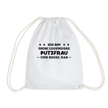 Putzfrau Haushalt Spruch Reinigungskraft Geschenk - Turnbeutel - Weiß - Vorne