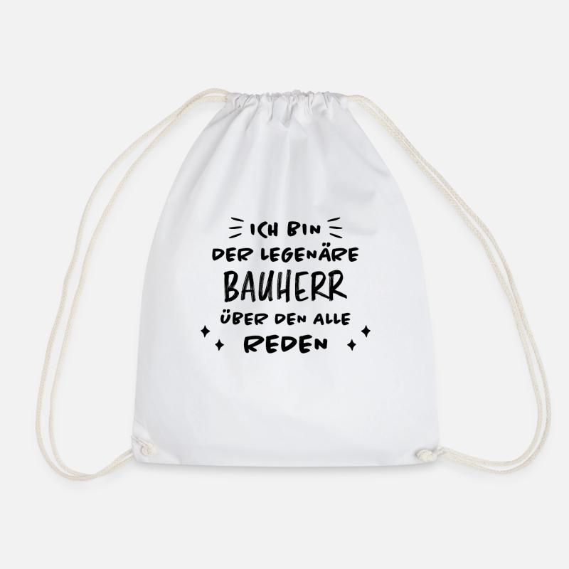 Bauherr Spruch Hausbau Richtfest Geschenk Bauherr - Turnbeutel - Weiß
