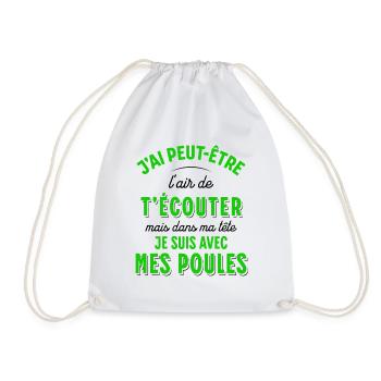 Poules Cadeau Humour Potager Citation Jardin Drôle - Sac de sport léger - blanc - Devant