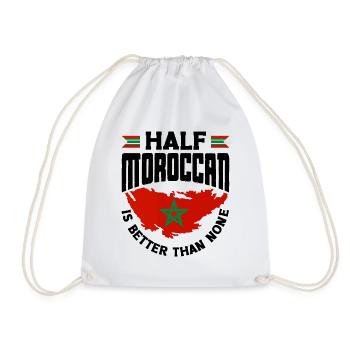 Maroc Drapeau marocain moitié marocain est mieux - Sac de sport léger - blanc - Devant