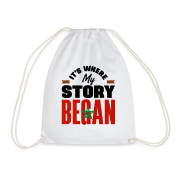 Maroc Maroc Maroc Flag C’est là où mon histoire - Sac de sport léger - blanc - Devant