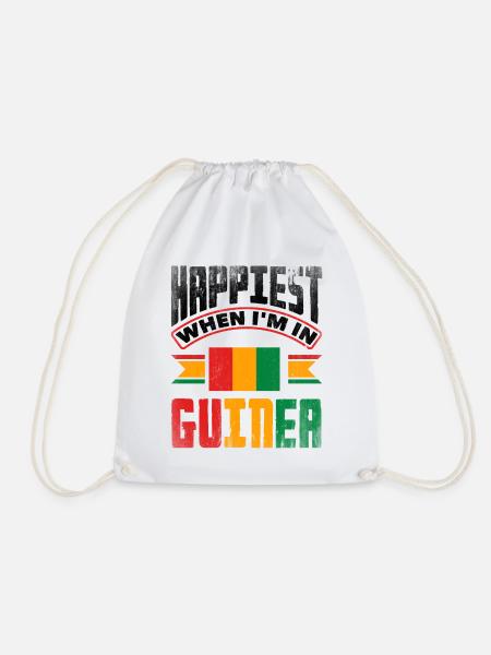 Guinea Guinea Guinea Flagge am glücklichsten, wenn ich in bin - Turnbeutel - Weiß