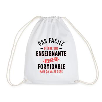 Enseignante Cadeau Professeure Citation Rigolo - Sac de sport léger - blanc - Devant