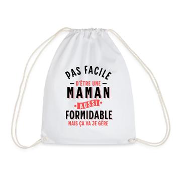 Maman géniale Cadeau Rigolo Femme Humour Mère - Sac de sport léger - blanc - Devant