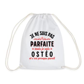 Ostéo Cadeau pour Ostéopathe Rigolo Humour Dicton - Sac de sport léger - blanc - Devant
