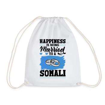 Somali Somalia Flag Happiness Is Being Married To - Drawstring Bag - white - Front