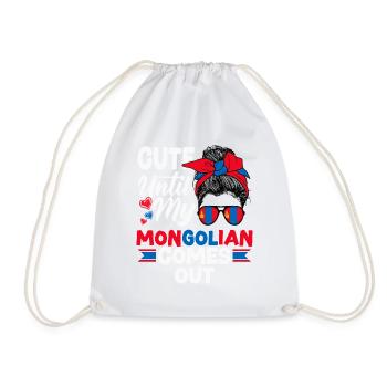 Mongolian Mongolia Mongolian Flag Quote - Drawstring Bag - white - Front