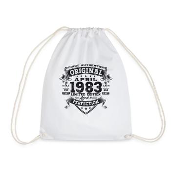 40th birthday man April Born 1983 Original - Drawstring Bag - white - Front