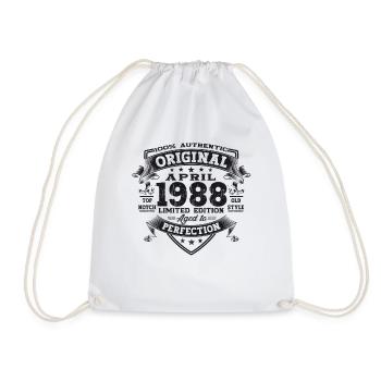 35e anniversaire homme April Né 1988 Original - Sac de sport léger - blanc - Devant