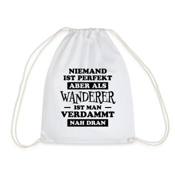 Wanderer Outdoor Lustiger Spruch Wandern Geschenk - Turnbeutel - Weiß - Vorne