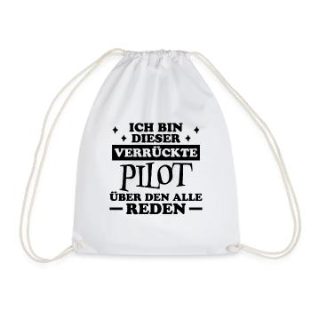 Pilot Spruch Flug Flugsport Witz Piloten Geschenk - Turnbeutel - Weiß - Vorne