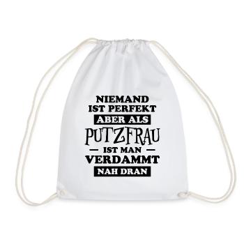 Putzfrau Haushalt Spruch Reinigungskraft Geschenk - Turnbeutel - Weiß - Vorne
