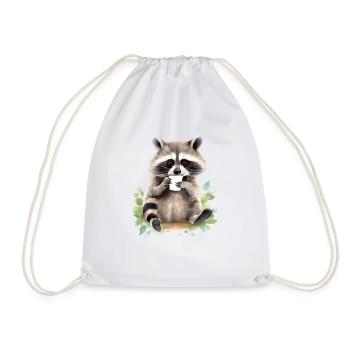 Sink with coffee watercolor style - Drawstring Bag - white - Front