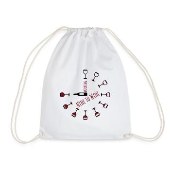 Working nine to wine - Working from nine to wine - Drawstring Bag - white - Front