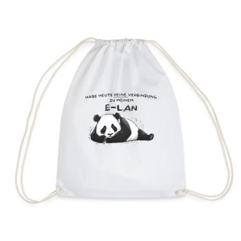 Habe heute keine Verbindung Panda E LAN - Turnbeutel - Weiß - Vorne