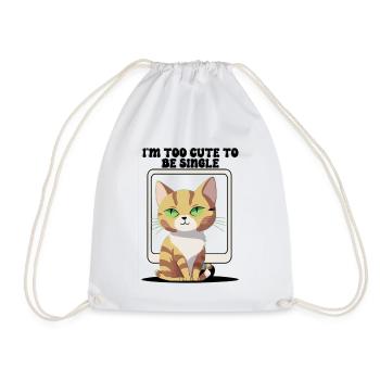 I'm too cute to be single - Drawstring Bag - white - Front