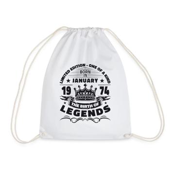 50e anniversaire Janvier Millésime Légendaire depuis 1974 - Sac de sport léger - blanc - Devant