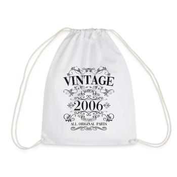 18th Birthday Man Woman Vintage 2006 Vintage - Drawstring Bag - white - Front