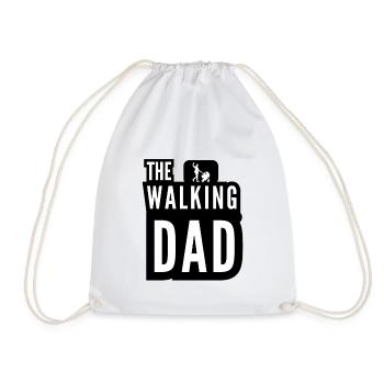 The Walking Dad Father Stroller White Black - Drawstring Bag - white - Front