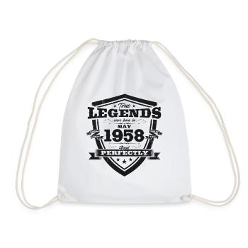 Legend May 1958 Vintage 1958 Birthday 1958 - Drawstring Bag - white - Front