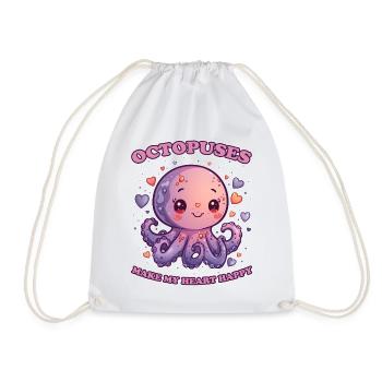 Funny Octopus Cephalopod Squid Gift - Drawstring Bag - white - Front