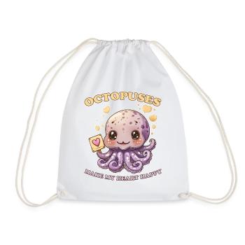 Funny Octopus Cephalopod Squid Gift - Drawstring Bag - white - Front