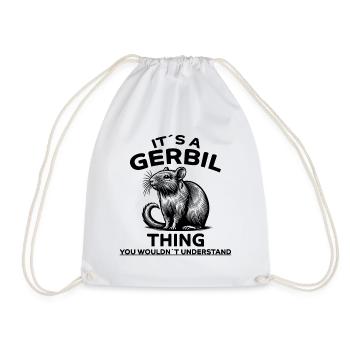 Gerbille disant rat de course drôle gerbille cadeau - Sac de sport léger - blanc - Devant