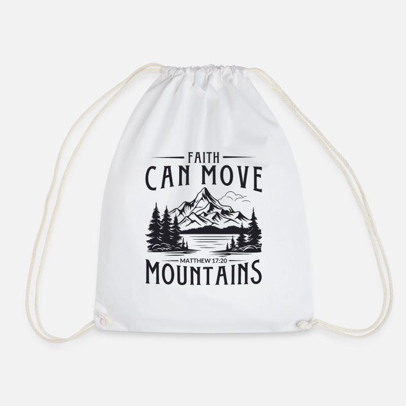 Faith can move Mountains, christliches Geschenk. - Turnbeutel - Weiß