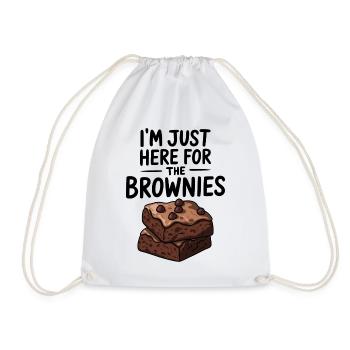 Brownies Spruch Gebäck Lustiges Brownie Geschenk - Turnbeutel - Weiß - Vorne