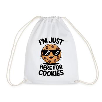 Cookies Saying Chocolate Cookies Funny Cookie Gift - Drawstring Bag - white - Front