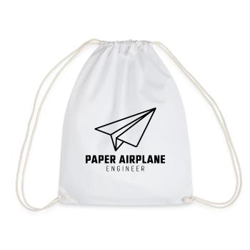 Avion en papier disant blague Avion en papier cadeau - Sac de sport léger - blanc - Devant