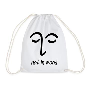 Face Not in Mood Drawing Eye Gift - Drawstring Bag - white - Front